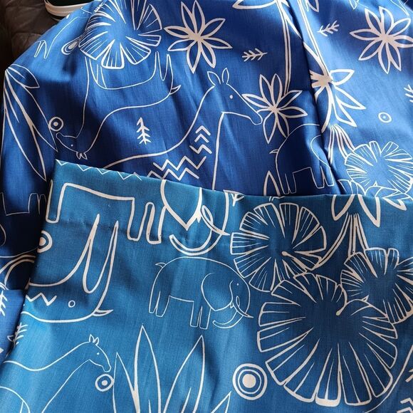 '70s SunDress Alice Of California M Blue Funky Animal Graphic Print Dress New - Picture 11 of 12